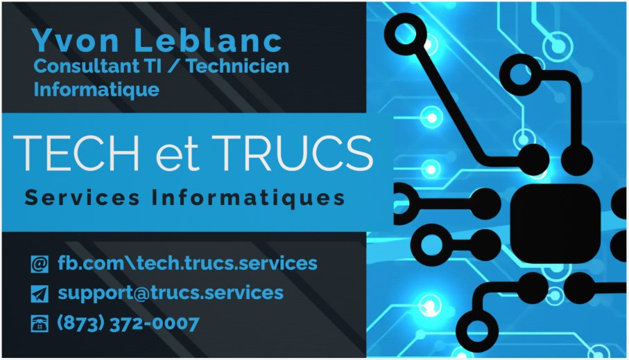 Carte d'affaires Tech et Trucs